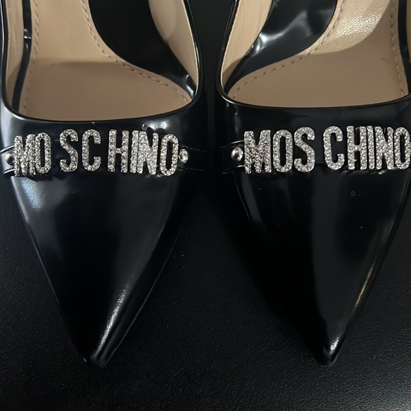 Moschino Black pump heels with Crystal name plate - Picture 7 of 7